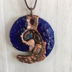 Recycled glass pendant